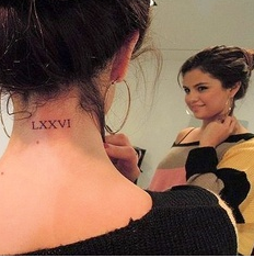 Selena Gomez Roman Number Tattoo