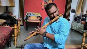 Akash Joshi Playing the Flute