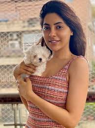 Nikki Tamboli with her dog Nikki Tamboli with her dog