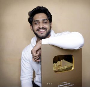 Mahesh Keshwala with his Golden YouTube Play Button 