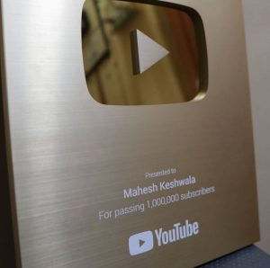 Thugesh's Golden YouTube Play Button 