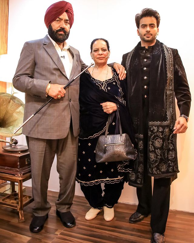 Mankirt Aulakh with his mother and father
