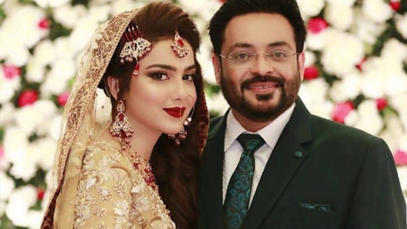 Aamir Liaquat Hussain with his second wife, Syeda Tuba Anwar