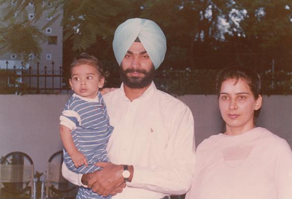 Navjot Singh Sidhu with his wife and daughter