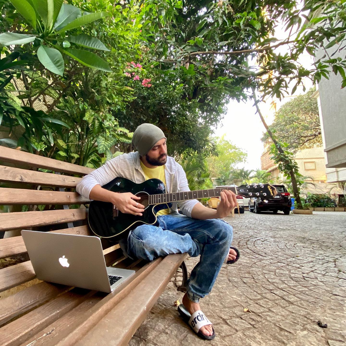 Zaheer Iqbal playing Guitar