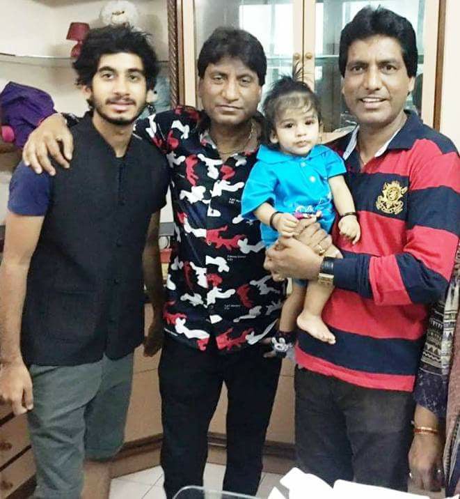 Dipoo Srivastava with Raju Srivastav and his son, Aayushmaan Srivastava