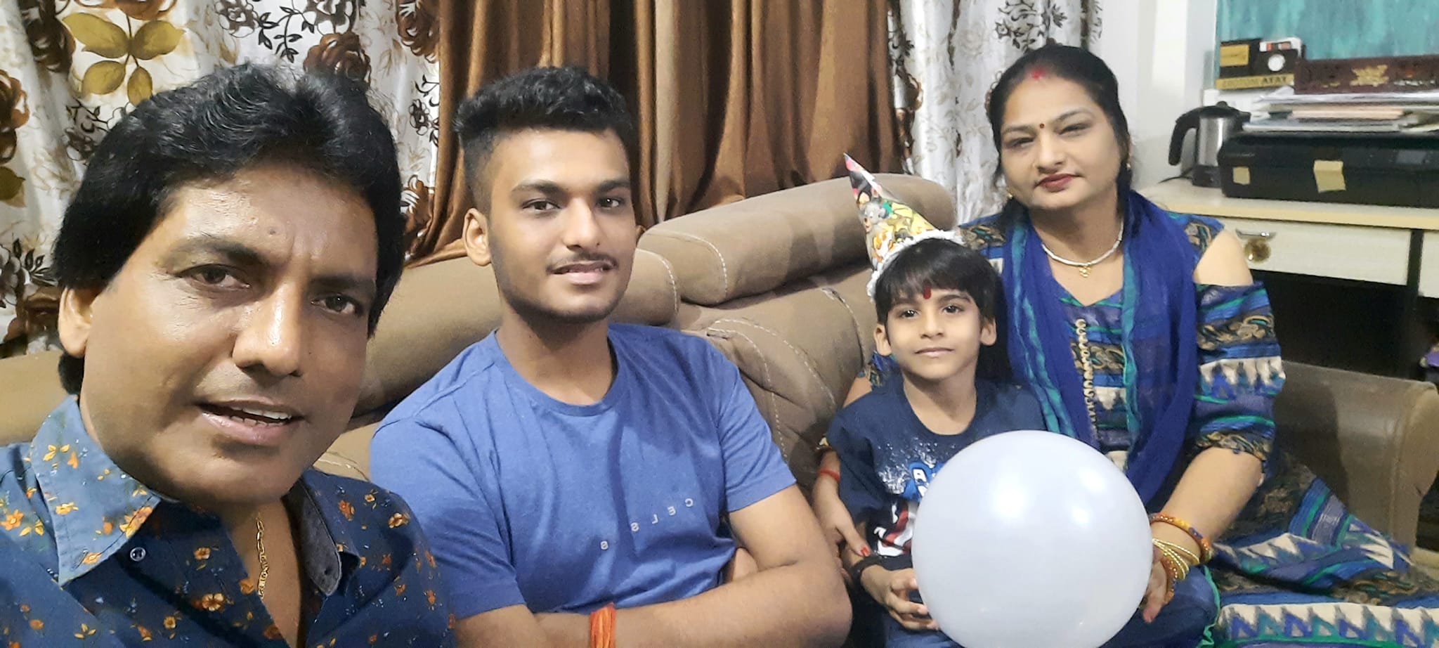 Srivastava with his wife and kids