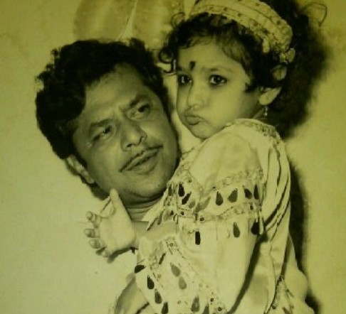 A childhood picture of Rupali Ganguly with her father