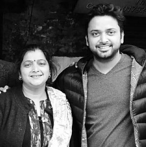 Manuj Walia with his mother