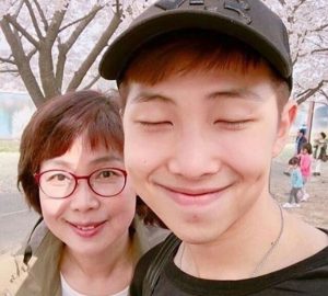 Kim Nam-joon aka RM (rapper) with his mother