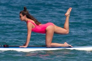 lia Michelle Doing Yoga