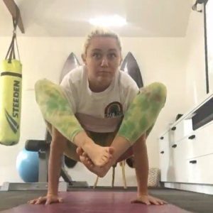 Miley Cyrus Doing Yoga