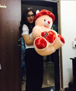 Disha with her soft toy