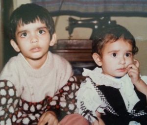 Tv Actress, Disha Parmar with her brother during childhood