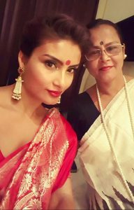 Moumita Moitra with her mother
