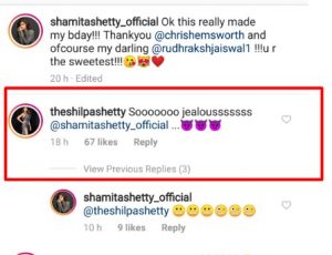 Chris Hemsworth wished Shamita Shetty