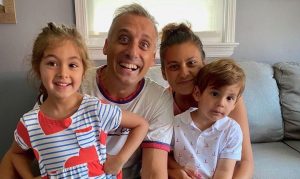Joe Gatto with his wife and kids