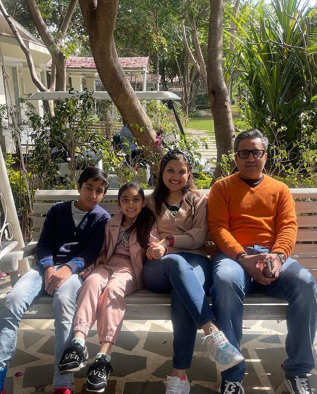 Ashneer Grover with his wife madhuri Jain and kids, avy grover and mannat grover