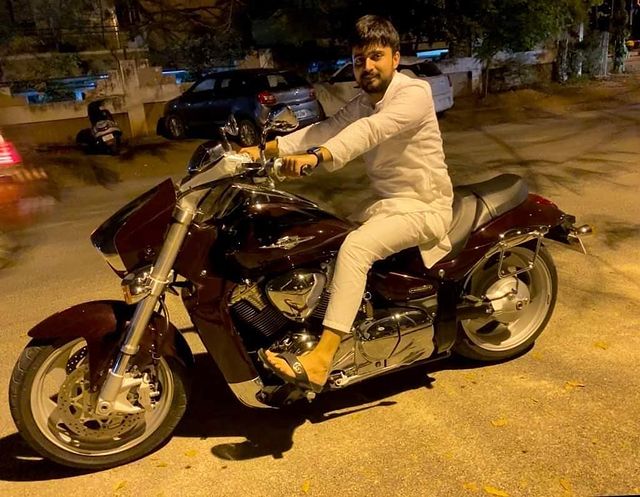 Adil Khan Durrani riding his bike