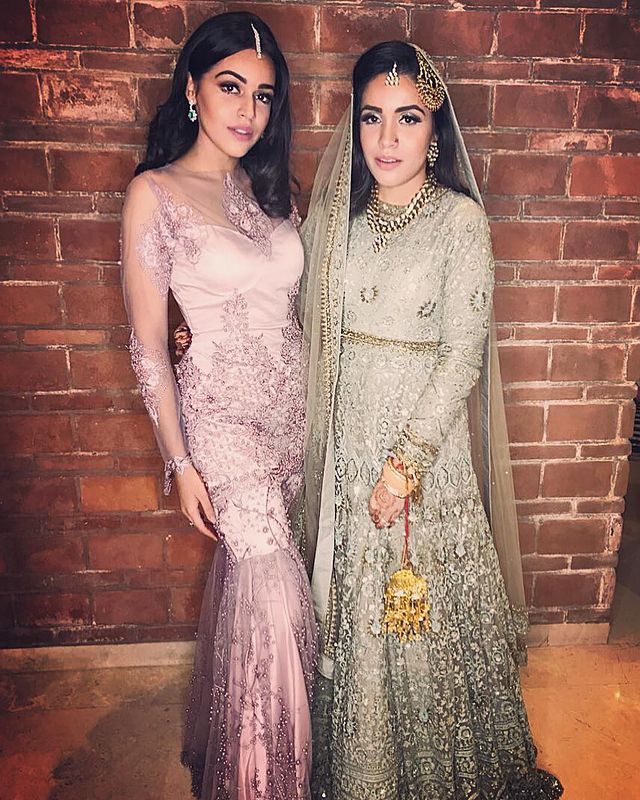 Naila Grewal with her sister neha Grewal on her wedding day