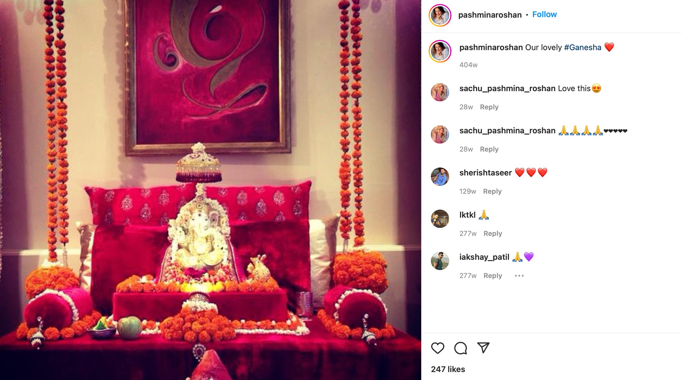 Pashmina Roshan follows Lord Ganesha