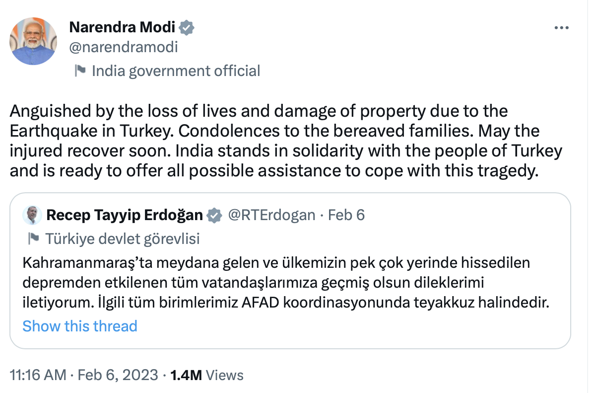 What happened in Turkey? Narendar Modi's Tweet
